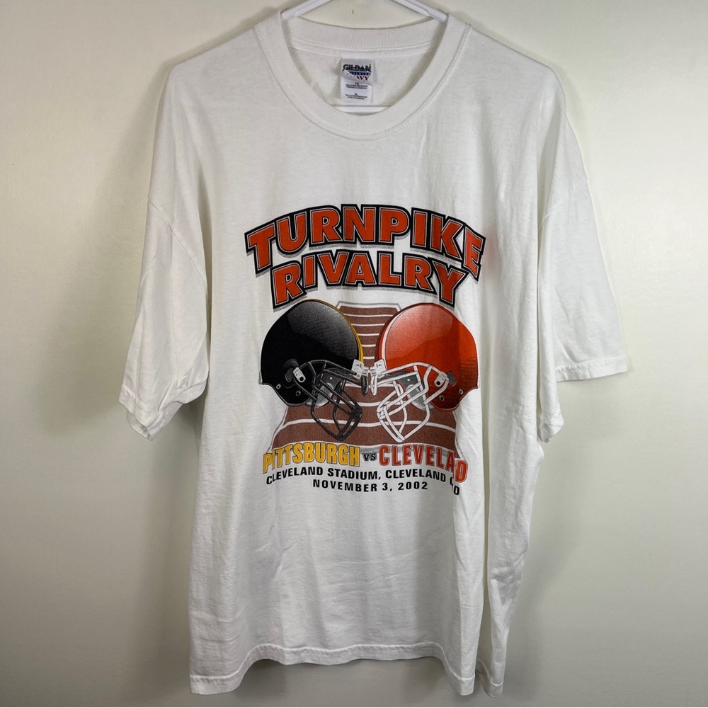 Vintage Y2ks Pittsburgh Steelers Cleveland Browns T-Shirt Turnpike Rivalry Sz XL